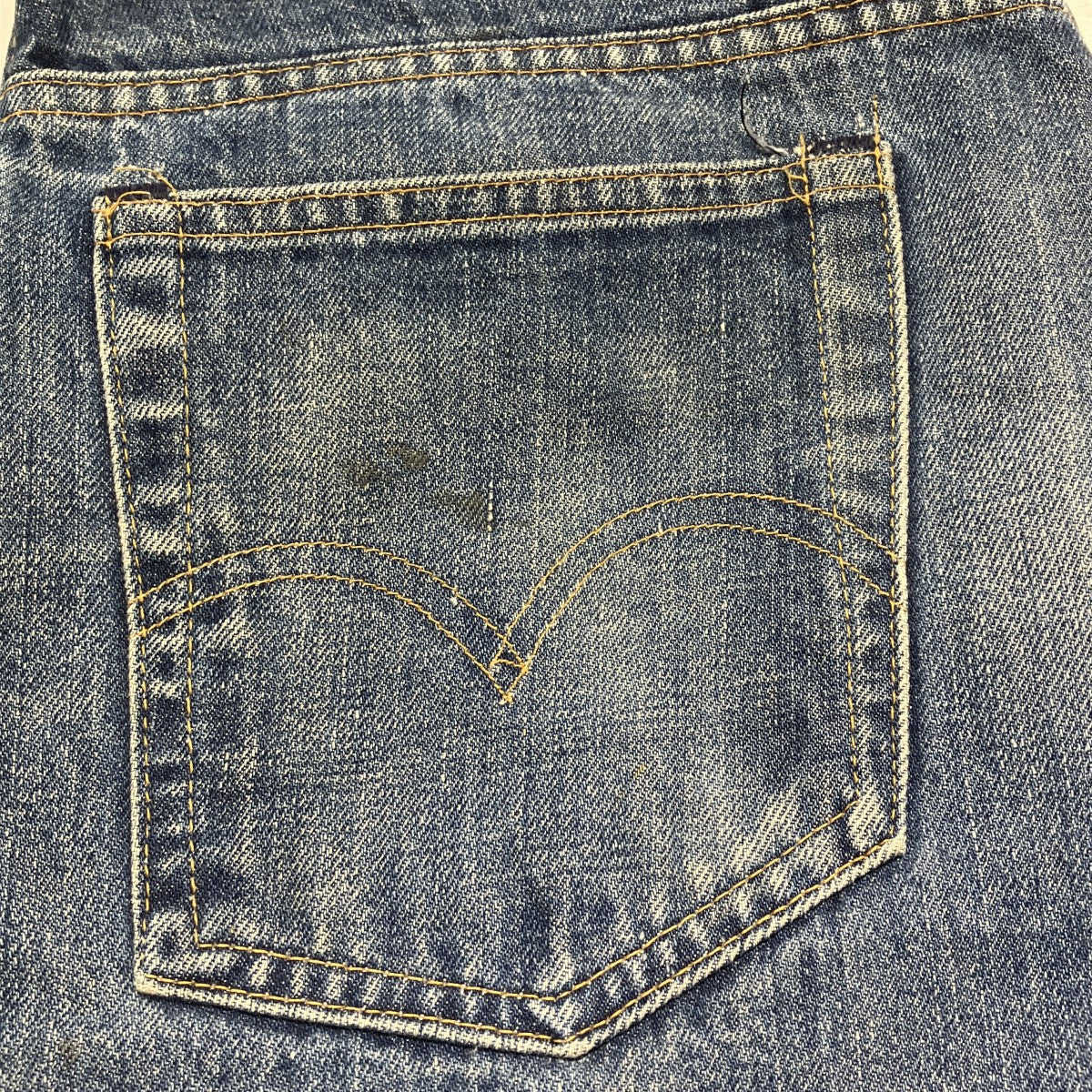 66前期 70s 裏チェーン 42TALON ボタン裏16デニムパンツ517-0217