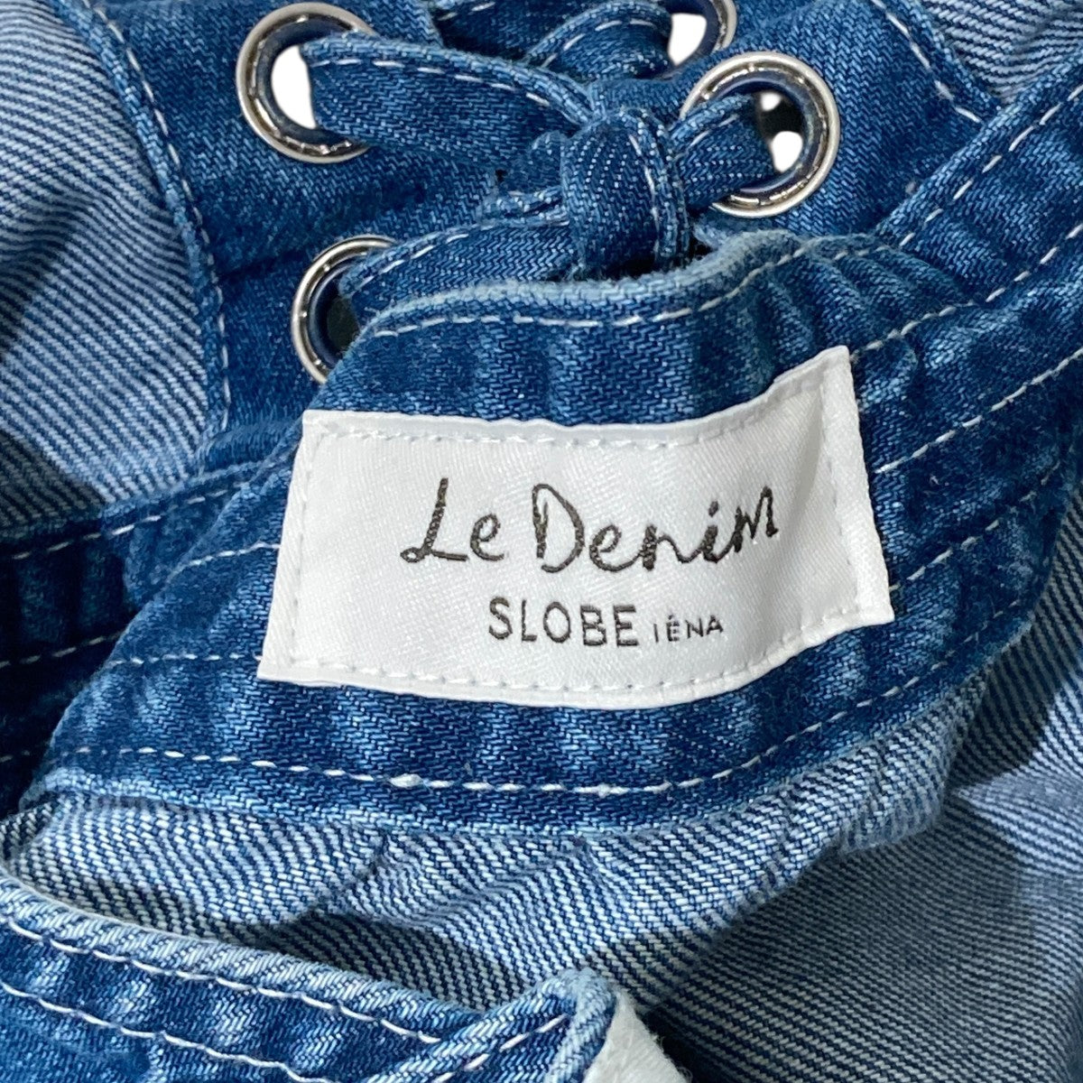 SLOBE IENA LE DENIMレースアップフレアジャンパースカートサロペット22040912700020 古着・中古-5枚目のアイテム画像