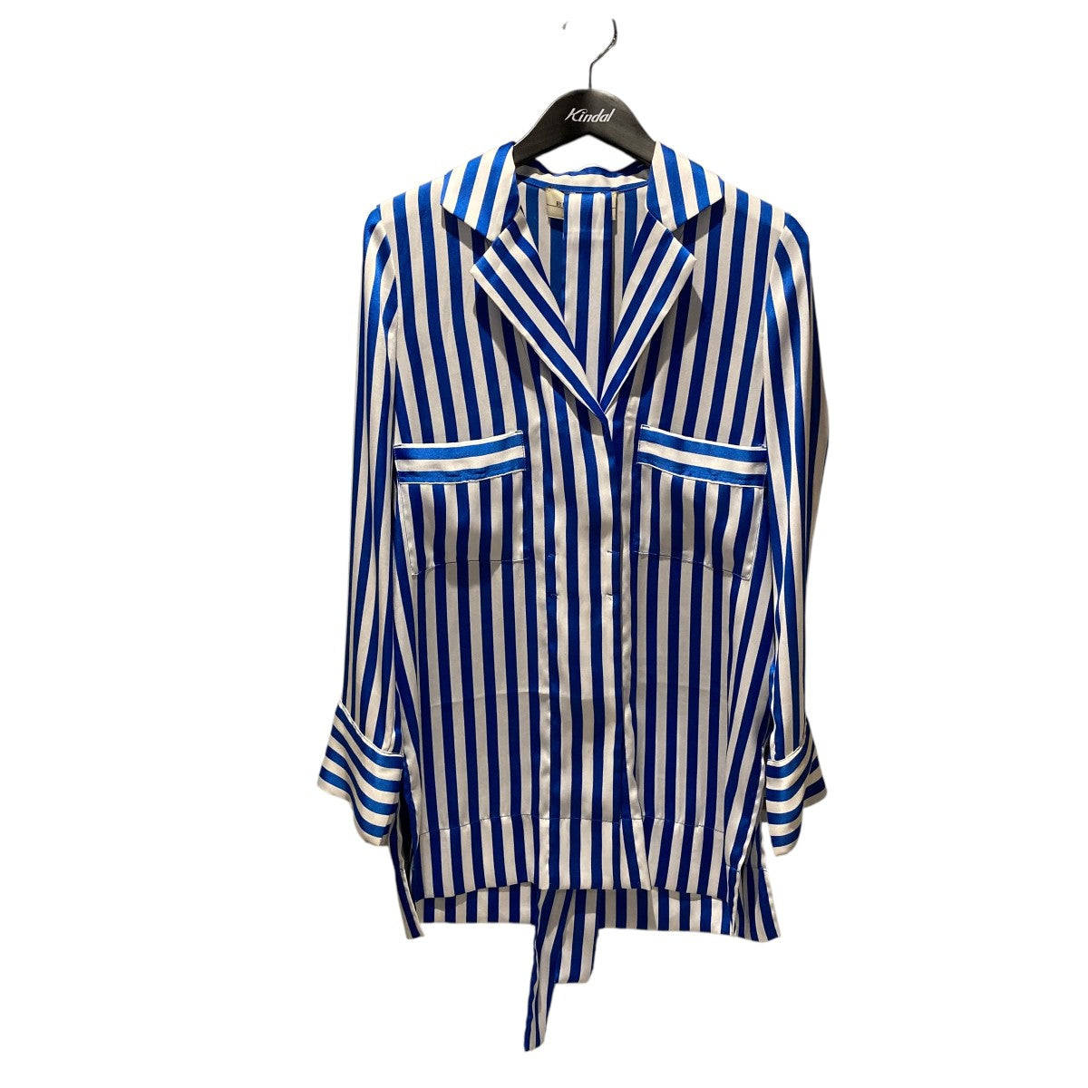 Lanfi Stripped Satin BlouseストライプシャツLANFI