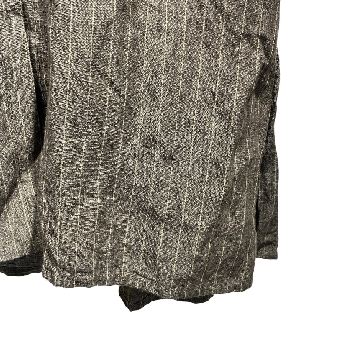 Striped linen コート半袖ワンピース