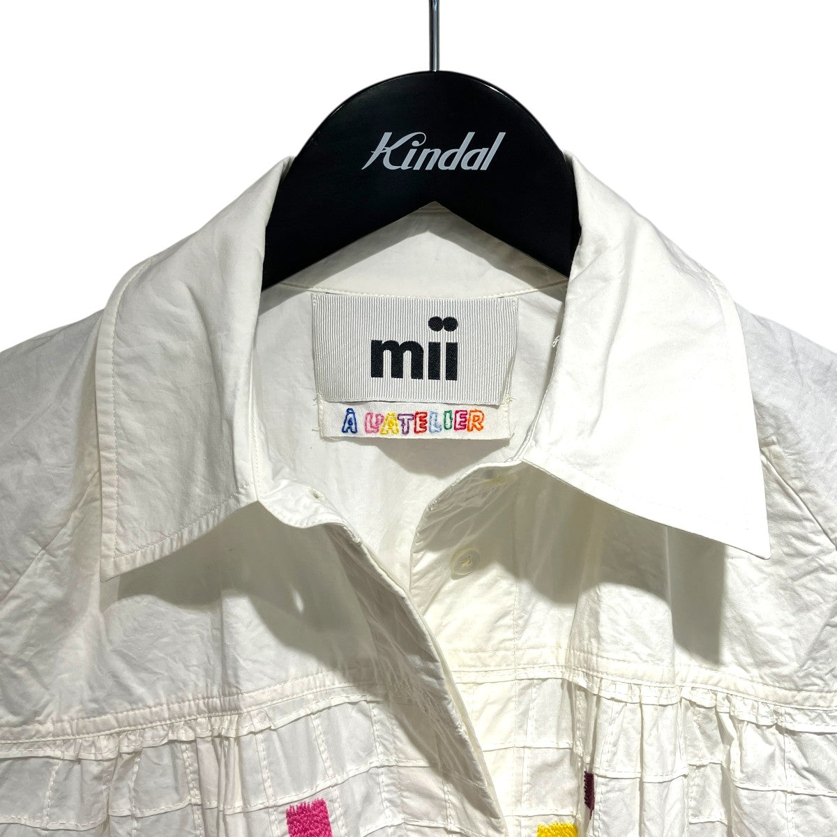 HAND EMBROIDERED COTTON SHIRTS DRESSシャツワンピース