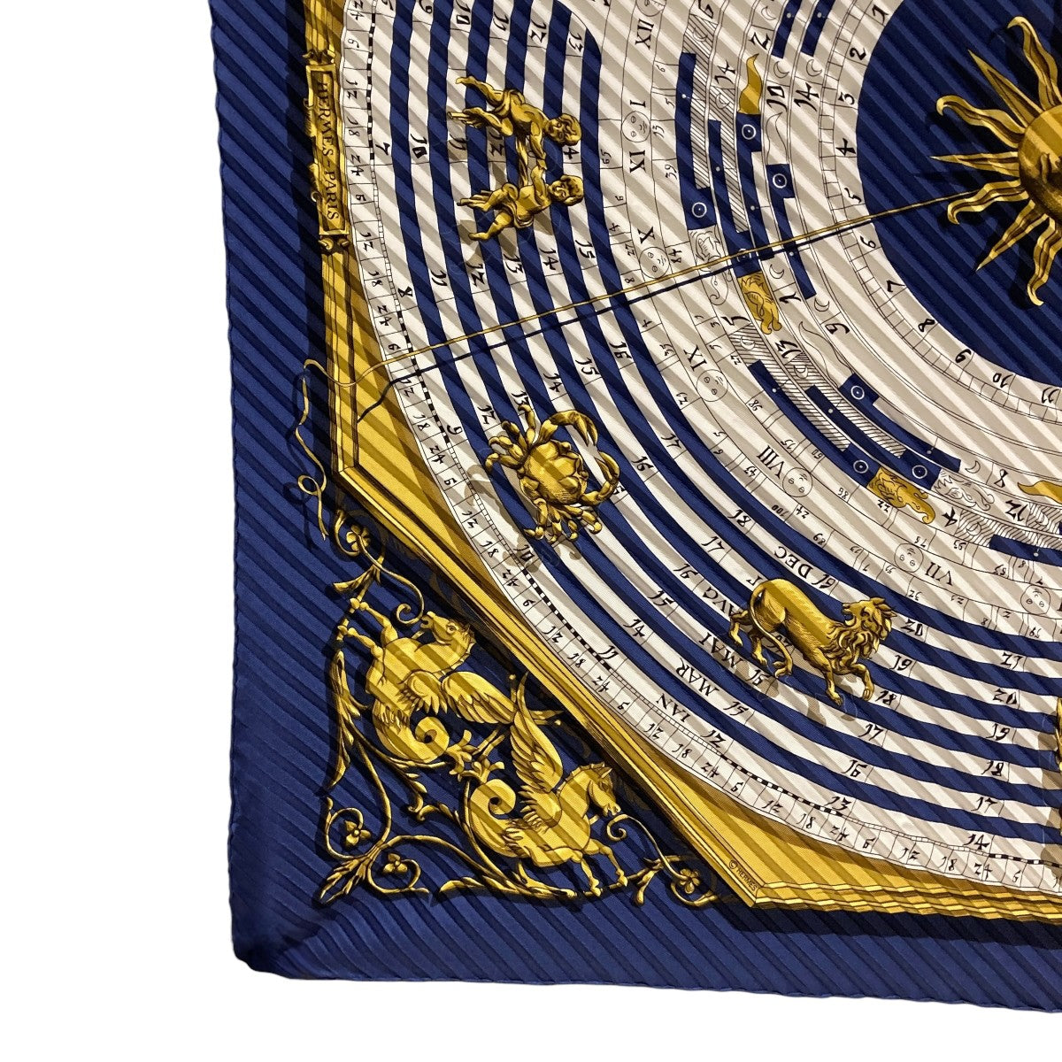 HERMES DIES ET HORE（占星術） カレ90 プリーツスカーフ HERMES