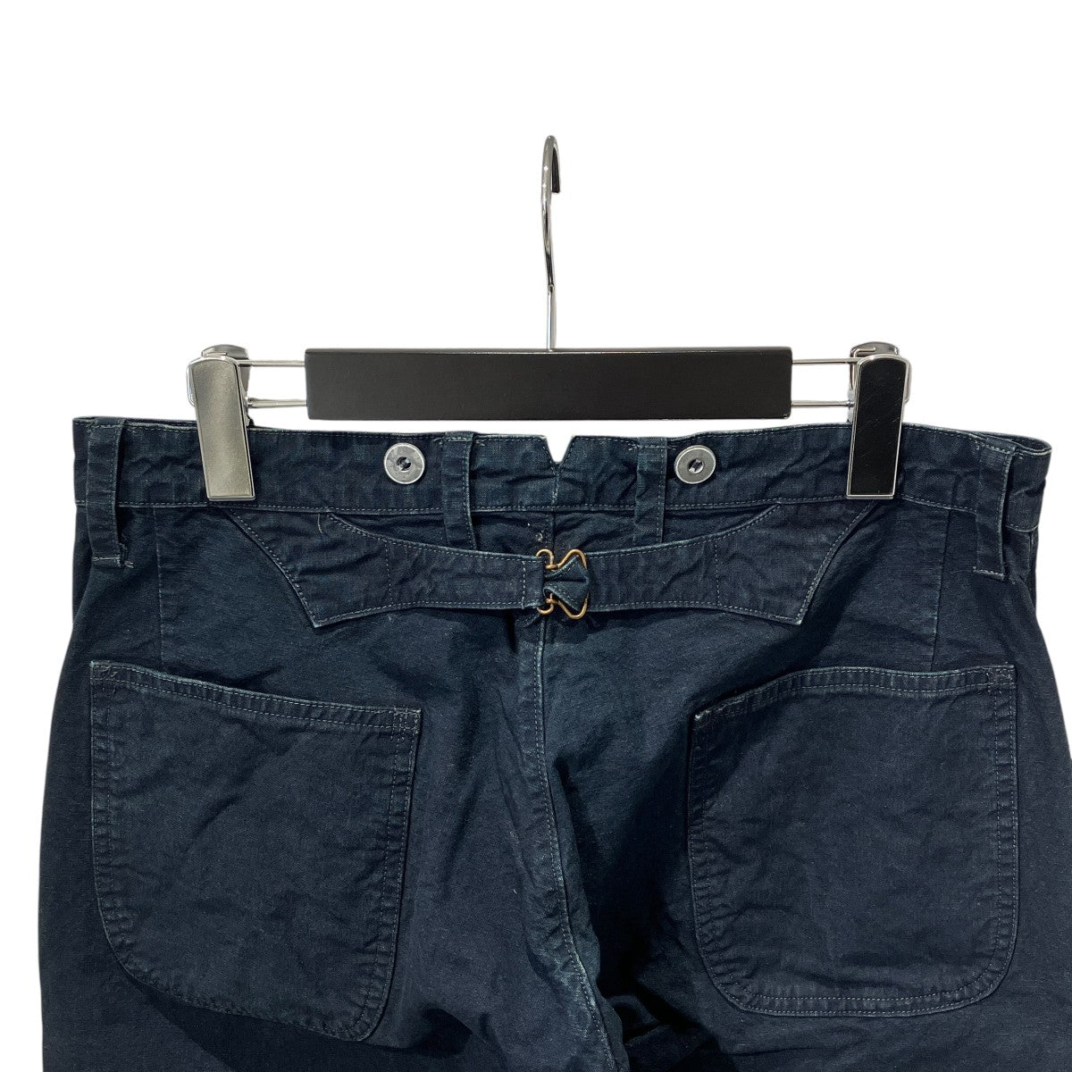 サスペンダーボタン ボタンフライ ベイカーデニム シンチバックデニムパンツ