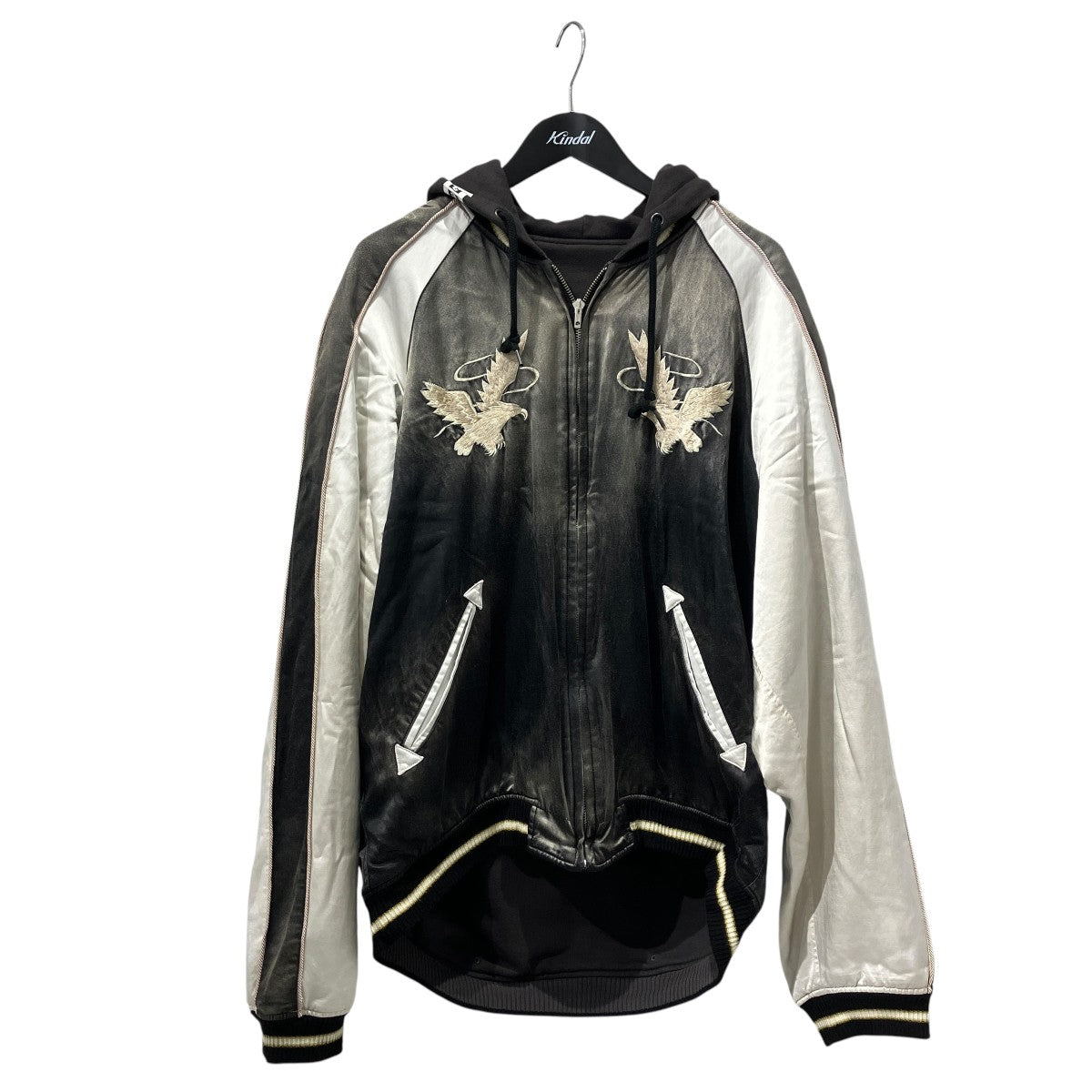 Reversible Hoodie Layered Souvenir JacketスカジャンJ15BL143