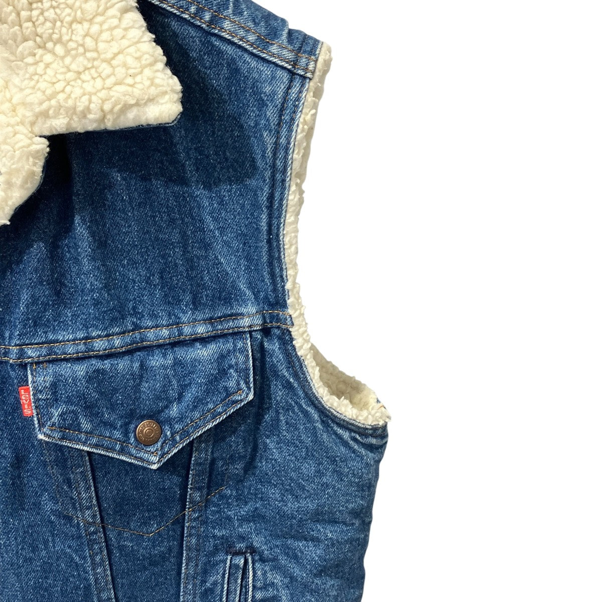 LEVI’S 80sDENIM BOA VESTボアベスト60511-0216 古着・中古-4枚目のアイテム画像