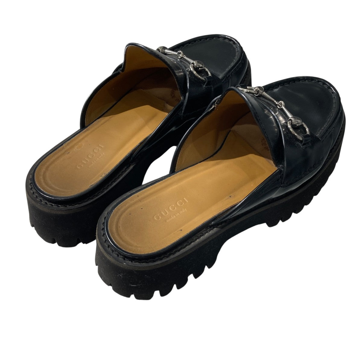 GUCCI(グッチ) ホースビットレザーミュール764207 764207 ブラック