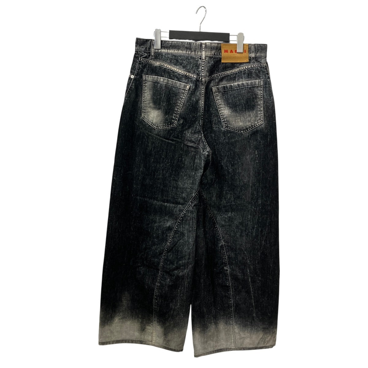 25AWPUJU0117X0 MA Flocked Denim Twist JeansワイドデニムパンツPUJU0117X0