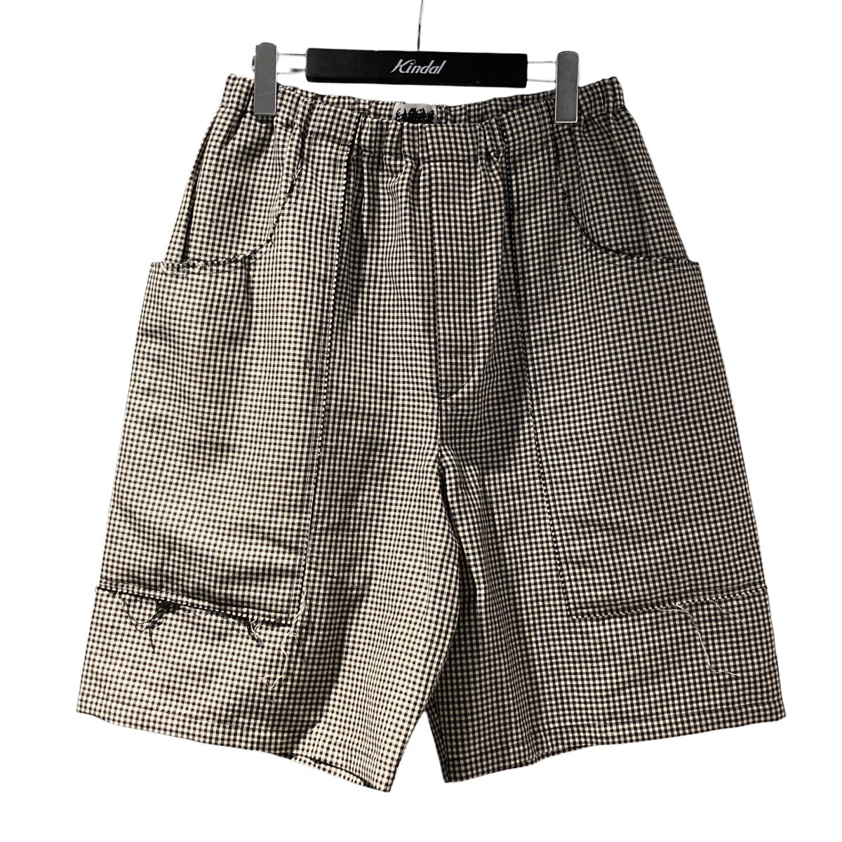 26SSLINEN WOOL CHECK SHORT PANTSハーフパンツCCGS15UNI B