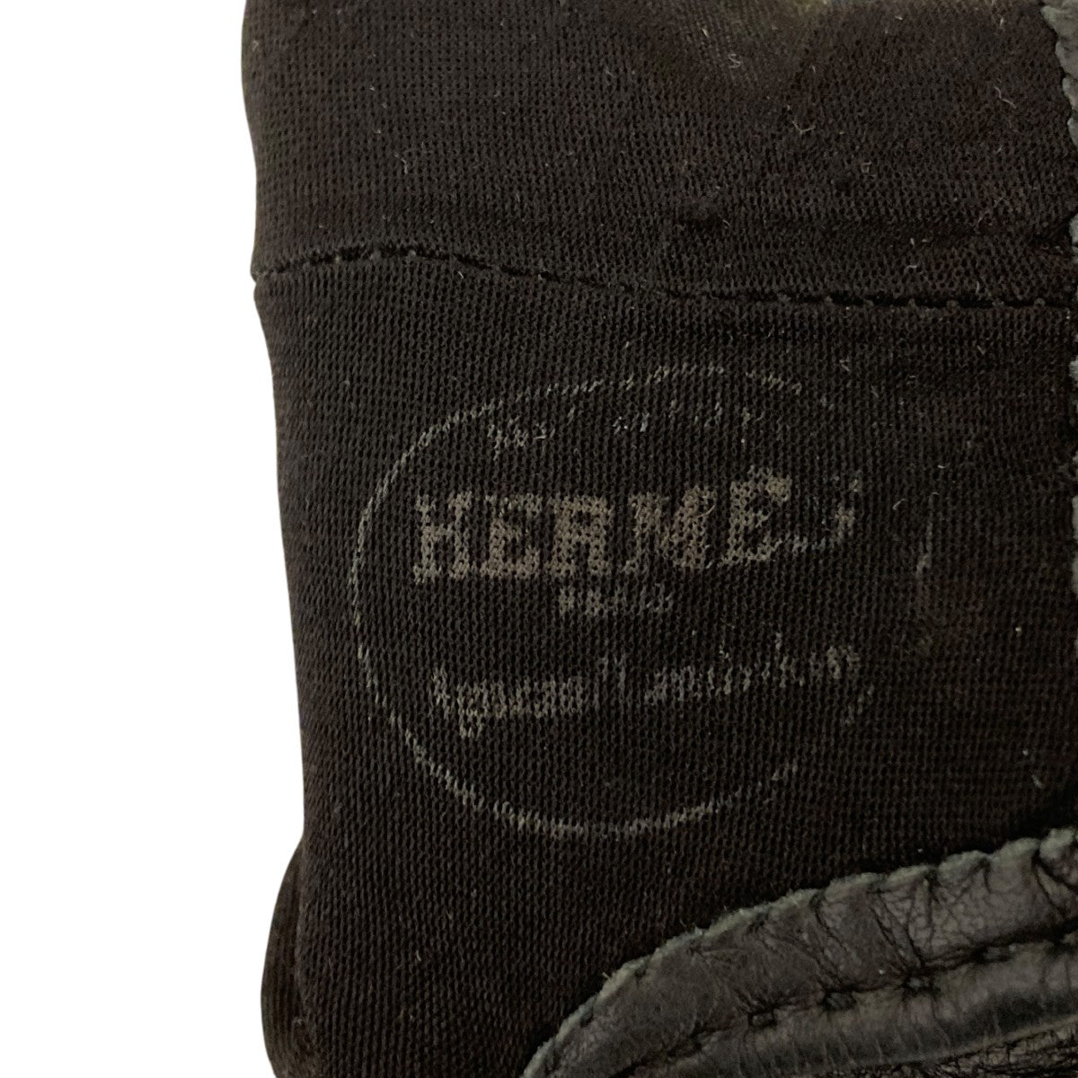 HERMES(エルメス) VINTAGE シェーヌダンクルレザーグローブ ブラック