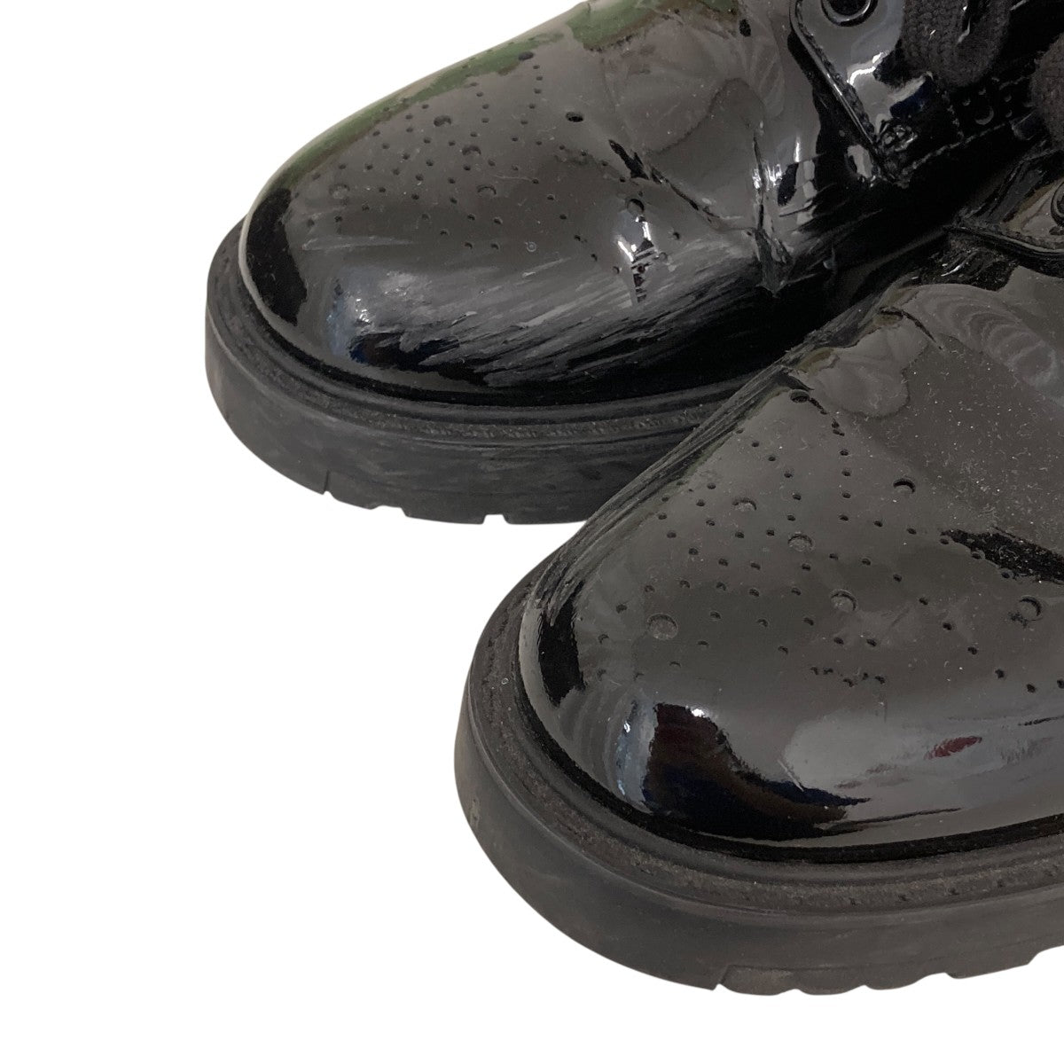 PRADA(プラダ) パテントレザーウイングチップシューズ ブラック サイズ