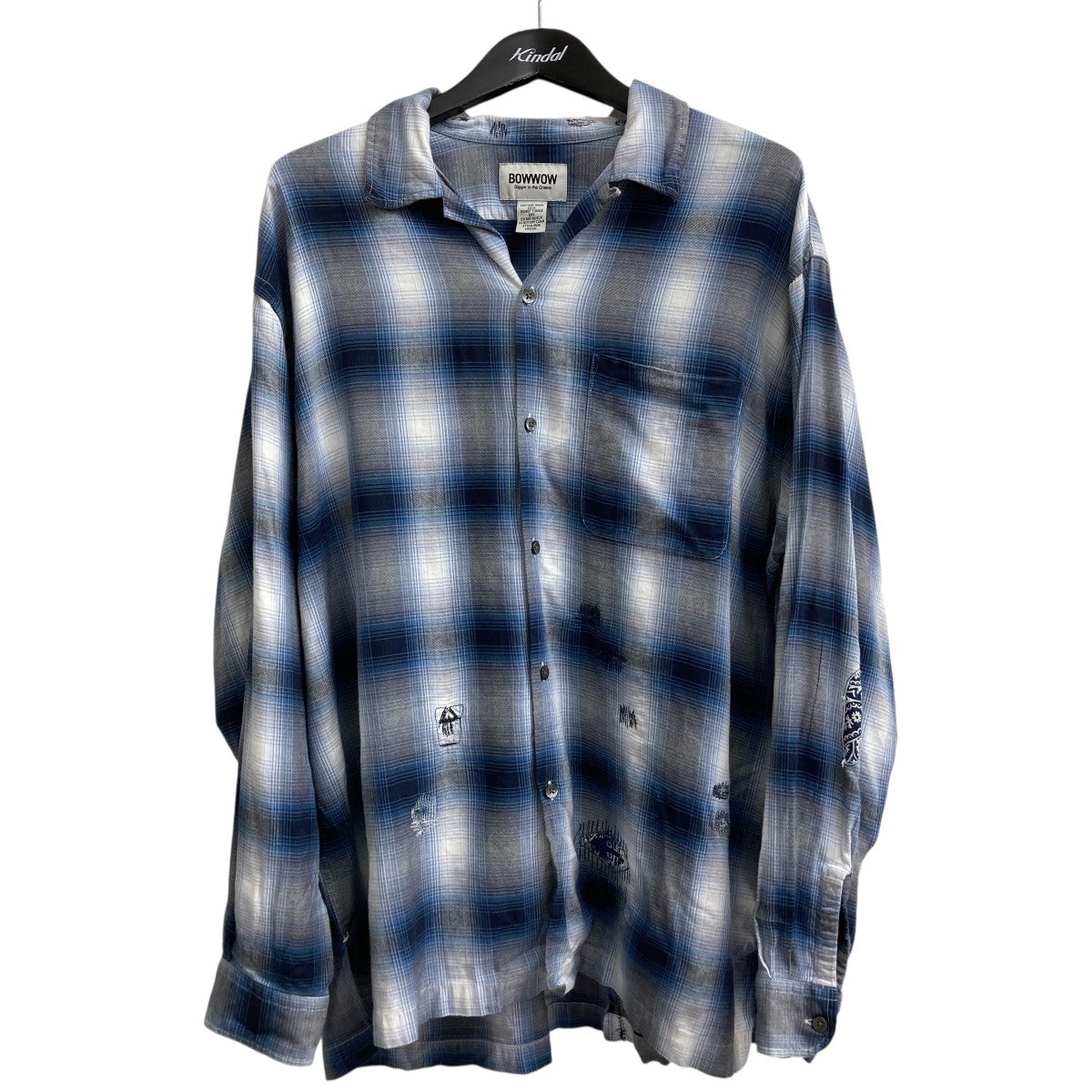 RAYON CHECK SHIRTS REPAIRED長袖シャツ