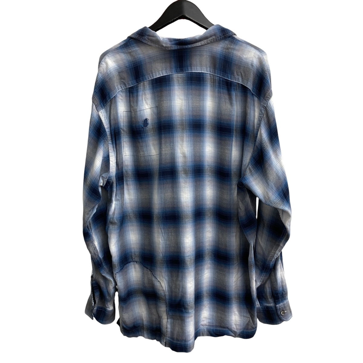 RAYON CHECK SHIRTS REPAIRED長袖シャツ