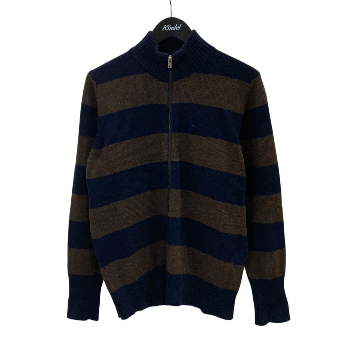 ROBERTO COLLINA ボーダーZIPカーディガンジップニット 古着・中古-1枚目のアイテム画像