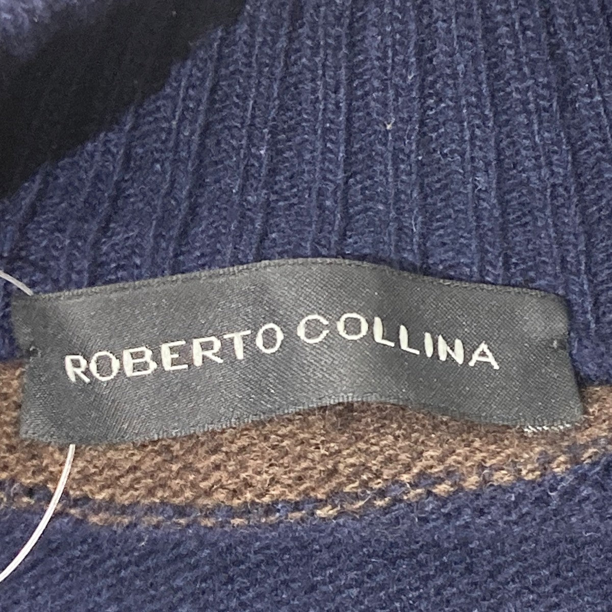 ROBERTO COLLINA ボーダーZIPカーディガンジップニット 古着・中古-6枚目のアイテム画像