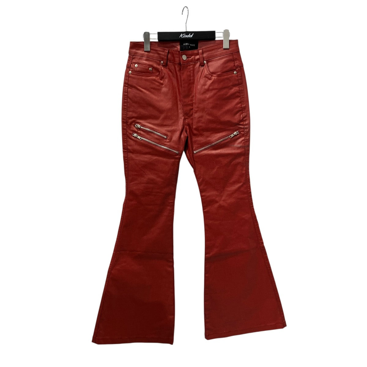 LIQUID METAL RED COATED FLAREパンツ