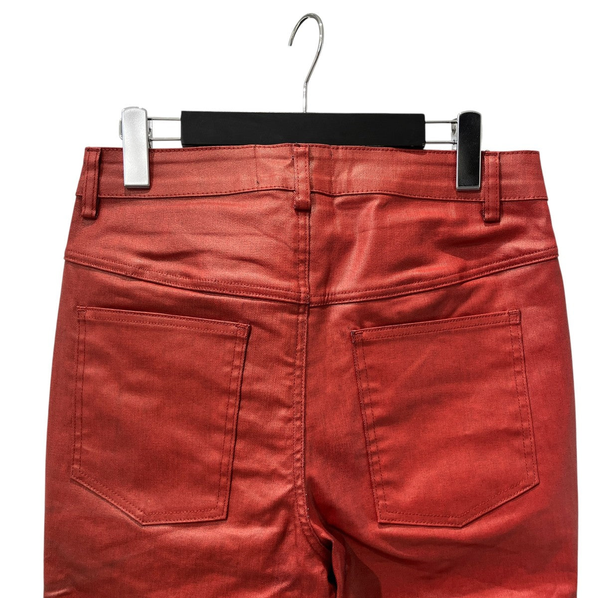 LIQUID METAL RED COATED FLAREパンツ