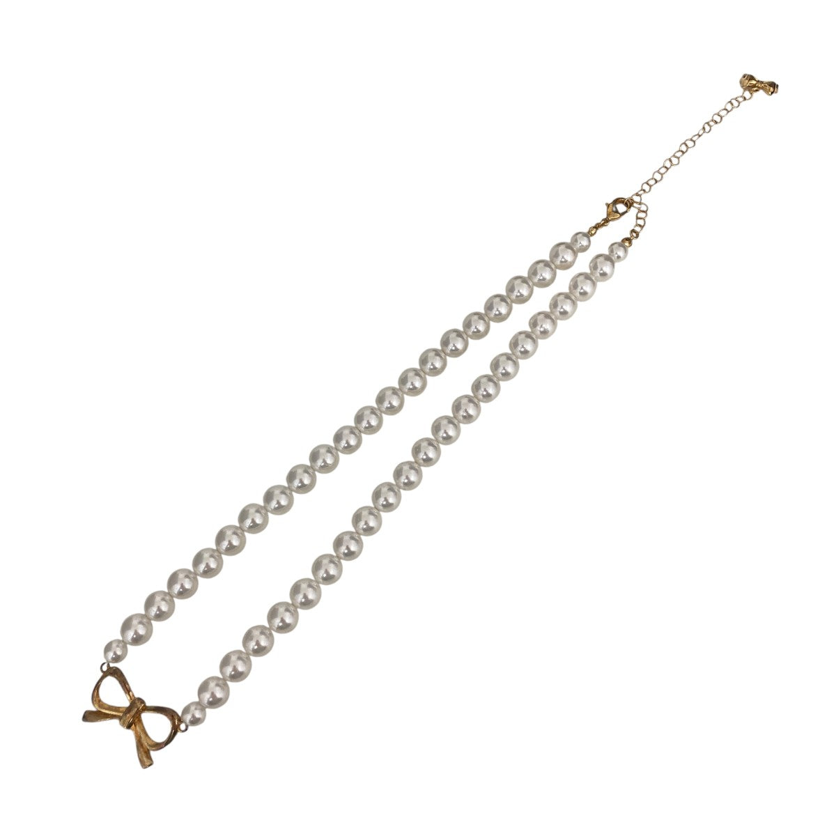 Ribbon Pearl Bead Necklaceパールネックレス#9741