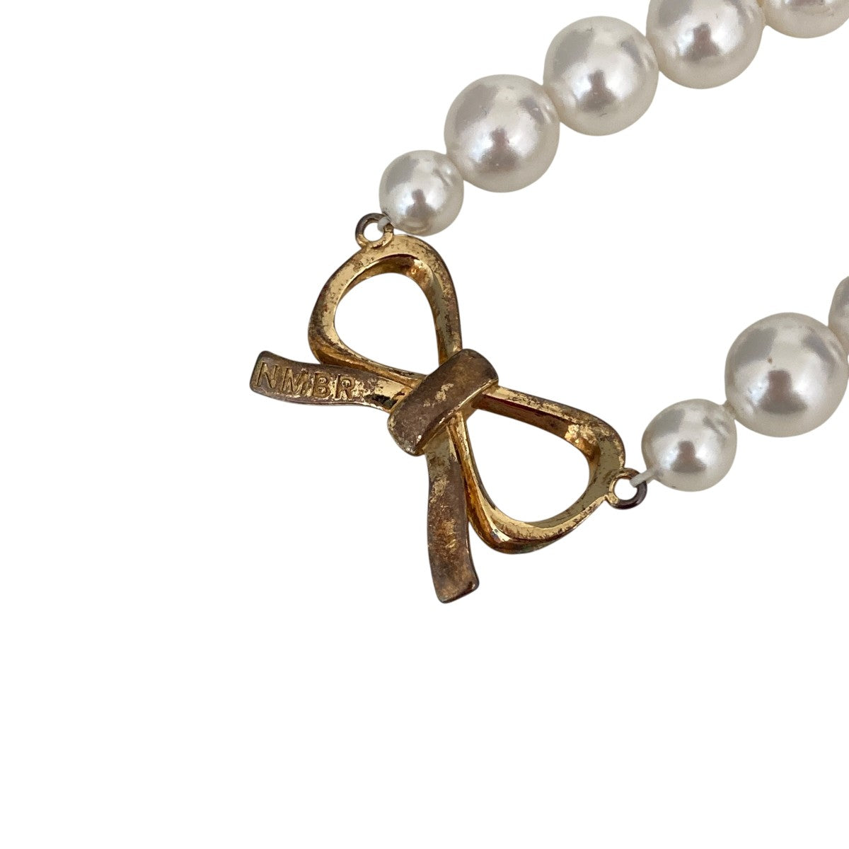 Ribbon Pearl Bead Necklaceパールネックレス#9741