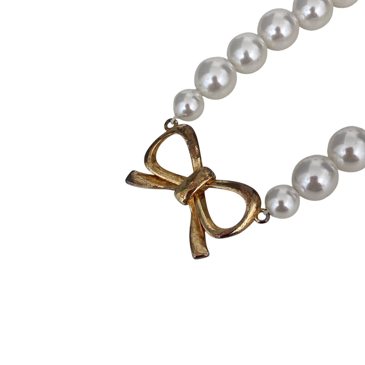 Ribbon Pearl Bead Necklaceパールネックレス#9741