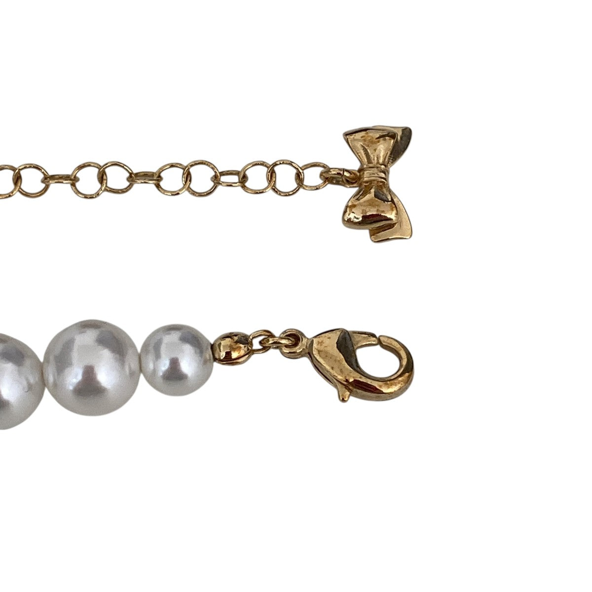 Ribbon Pearl Bead Necklaceパールネックレス#9741