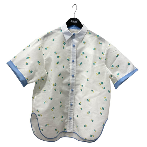 Yorinori ヨリオリ 7分袖シャツ yori(ヨリ) 25SSLame Clover Sheer Shirt半袖シャツYR21-25039SP YR21