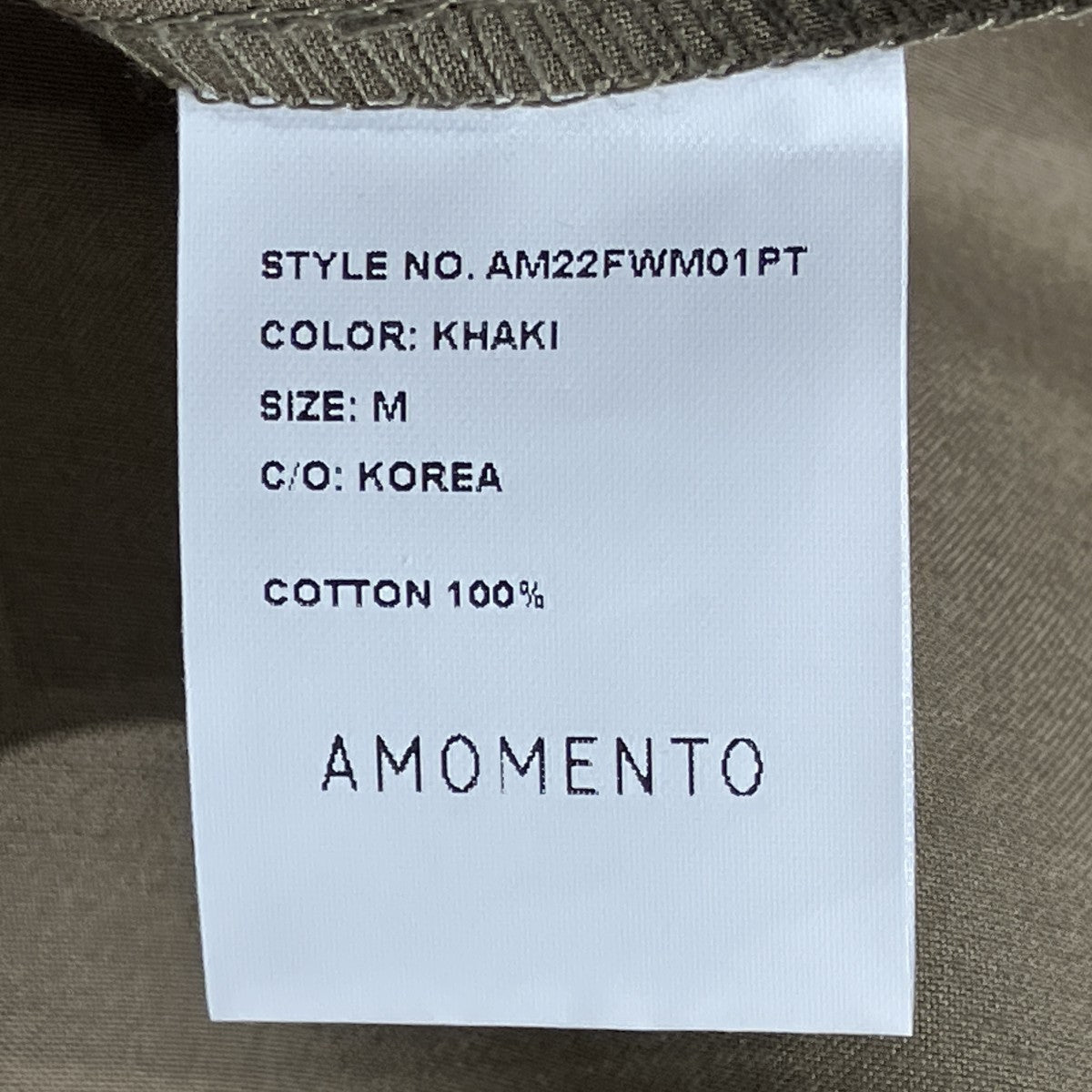22FWMens Snap Garconne PantsコットンパンツAM22FWM01PT