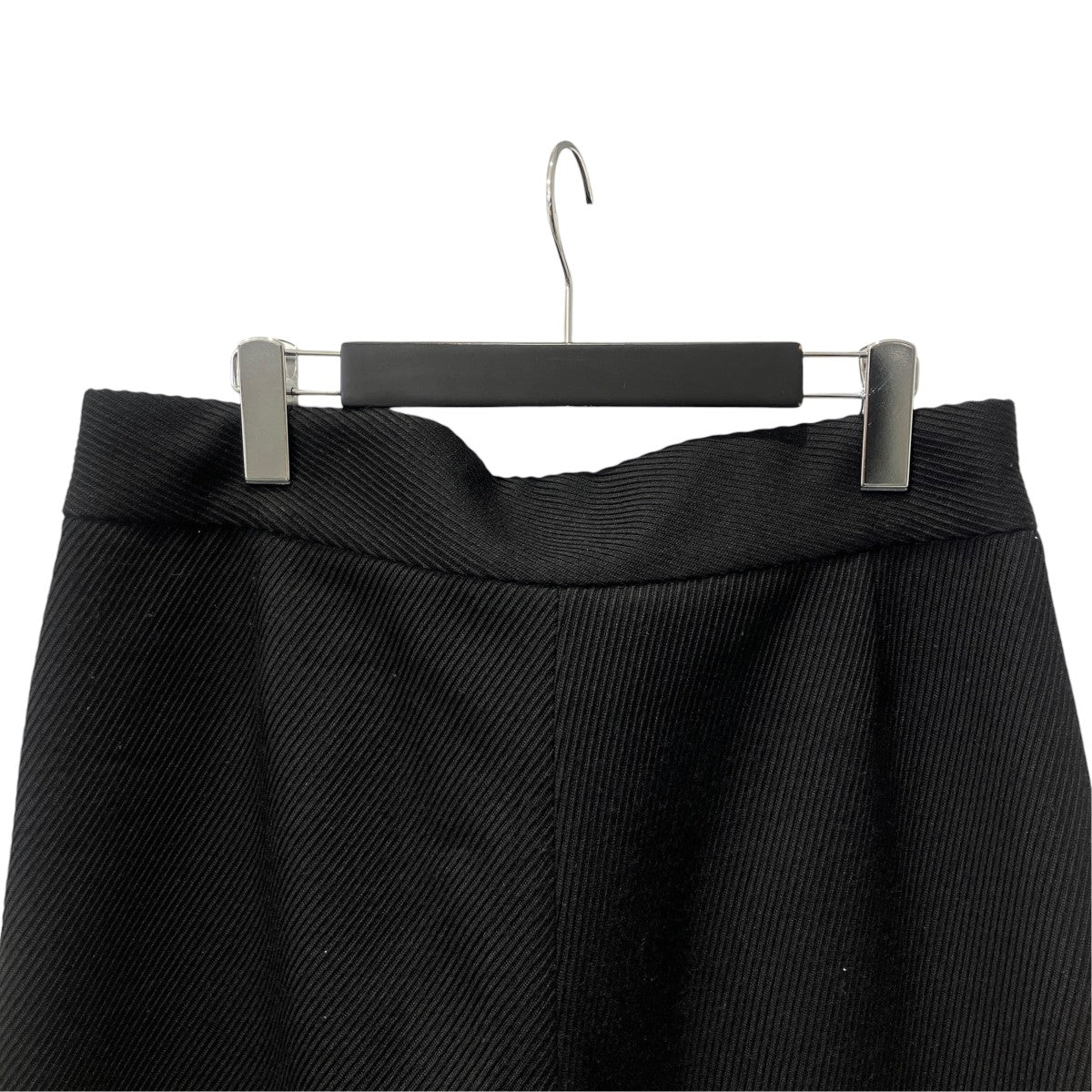 Black Lined One Pleat Belted Wool Trousersウールパンツ6ZF302