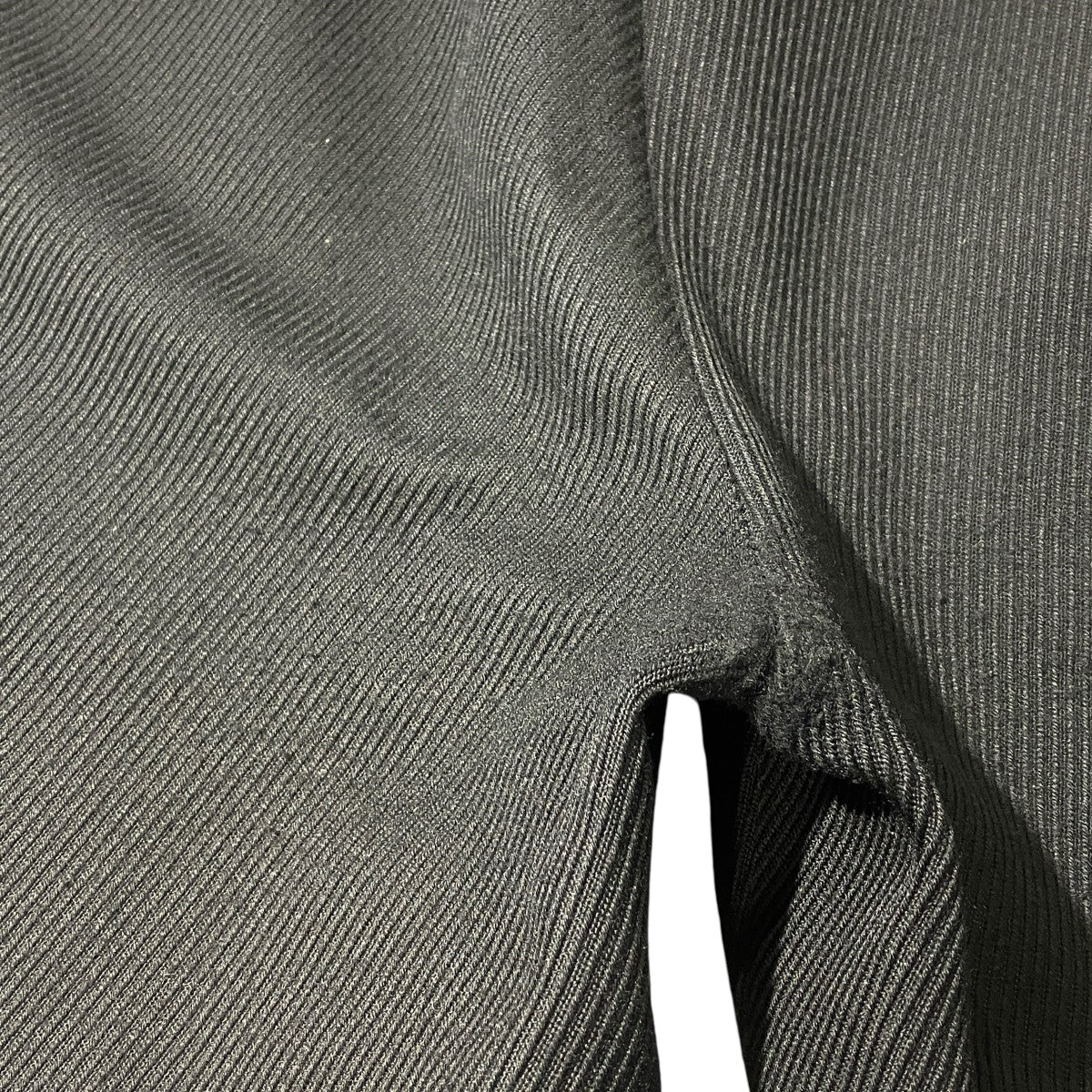 Black Lined One Pleat Belted Wool Trousersウールパンツ6ZF302