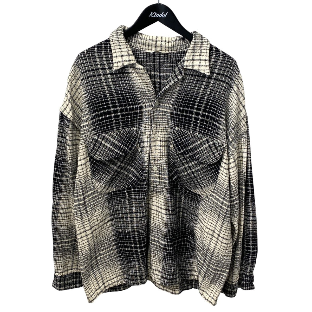 OMBRE CHECK OPEN CALLAR PULLOVER L／S SHIRTチェック長袖シャツ