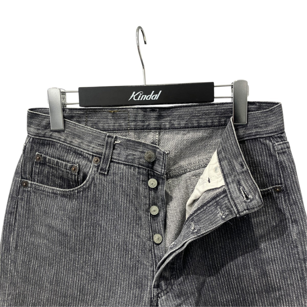 90sUSA製 先染めストライプデニムパンツ501-0619
