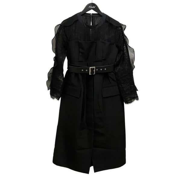 sacai(サカイ) 22AWベルト付き レース切替ドレス22-06311 22-06311