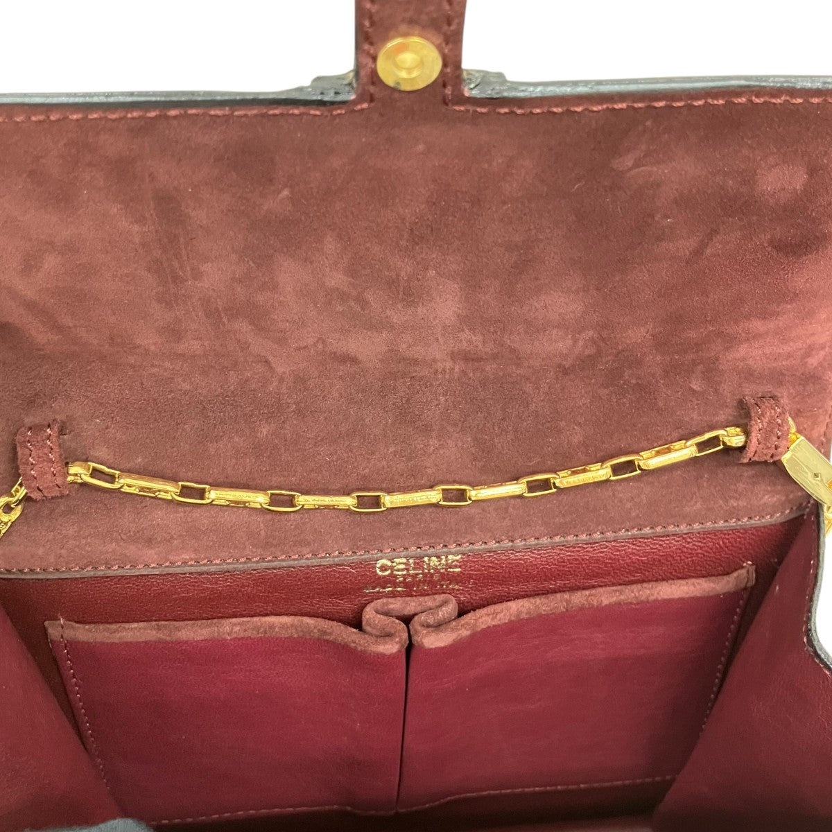 CELINE チェーンショルダーバッグBORDEAUX 古着・中古-6枚目のアイテム画像