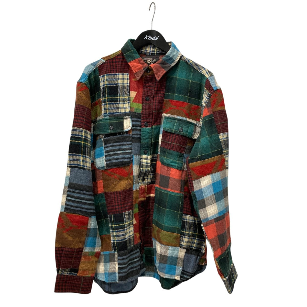 RRL マットロックパッチワークネルシャツ 古着・中古-1枚目のアイテム画像