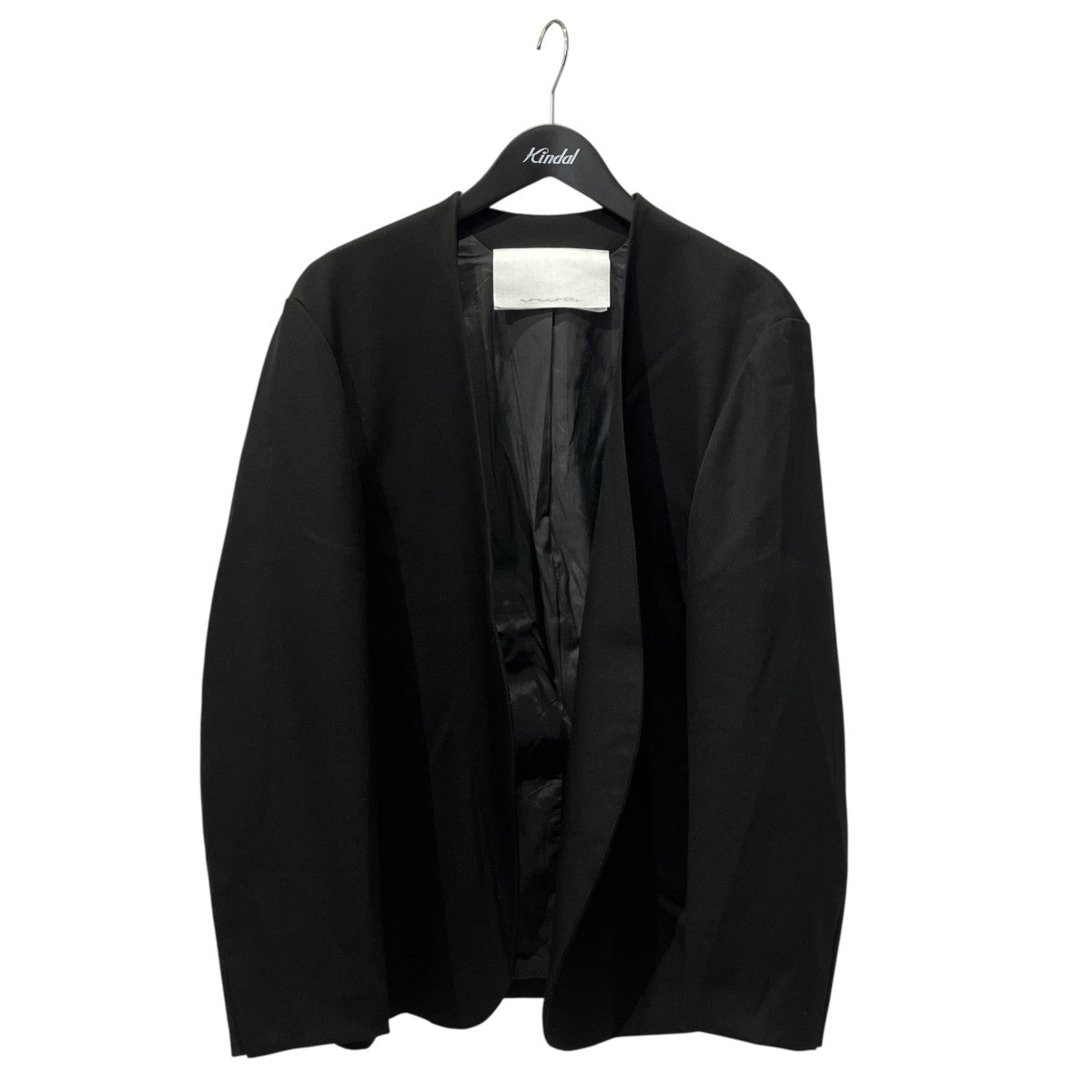 Wool Gabardine Draping No Collar N JacketノーカラージャケットN-25A-024