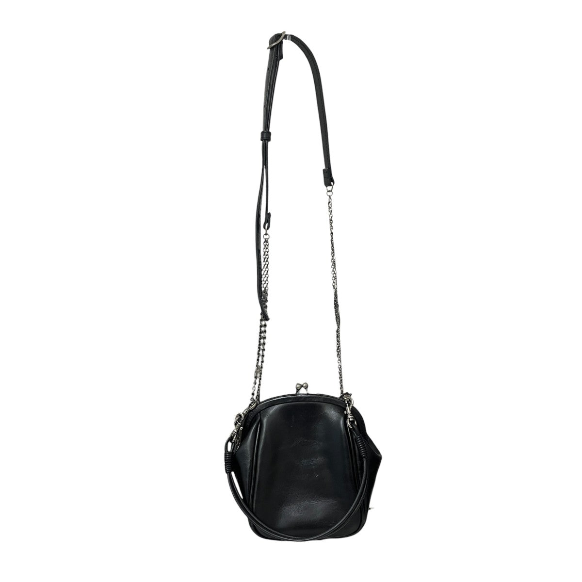 26AWSEMI GLOSS OIL LEATHER CLASP SHOULDER BAGショルダーポーチYW-I02-711