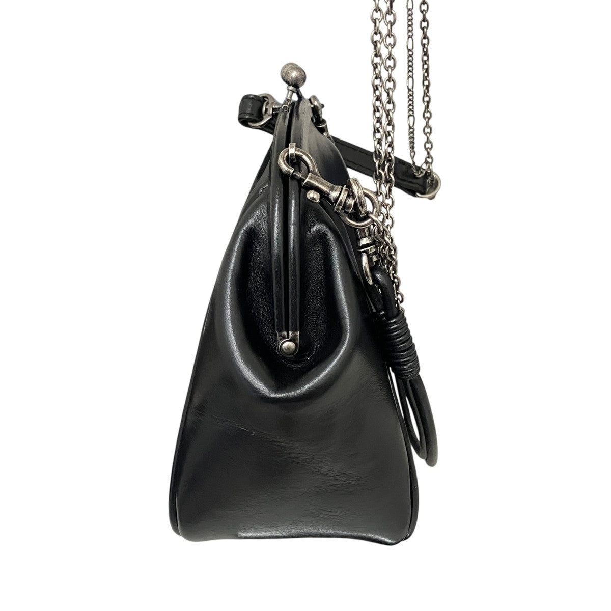 26AWSEMI GLOSS OIL LEATHER CLASP SHOULDER BAGショルダーポーチYW-I02-711