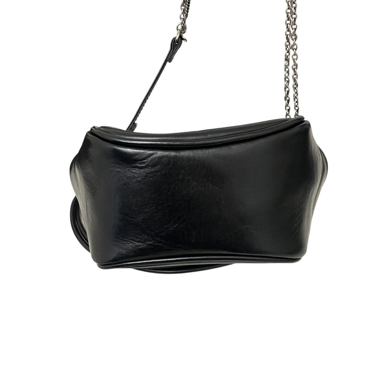 26AWSEMI GLOSS OIL LEATHER CLASP SHOULDER BAGショルダーポーチYW-I02-711