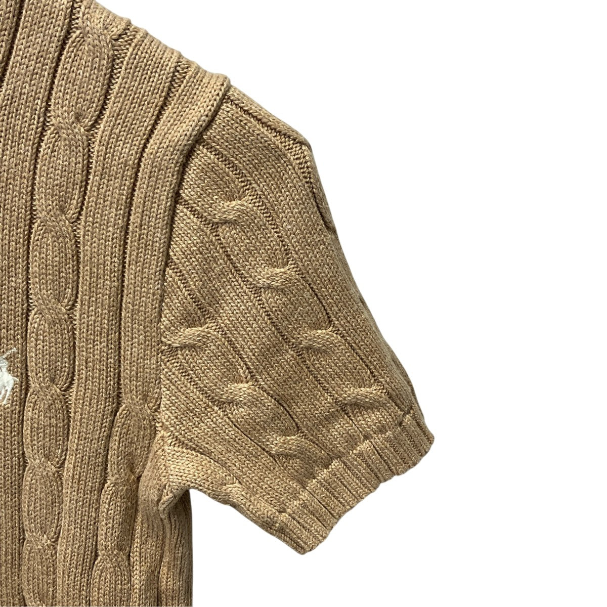 Cable-knit With Cotton半袖ニット
