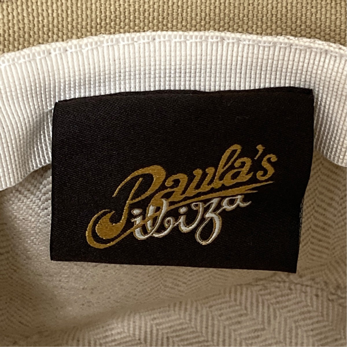 Paula’s Ibiza ストラップ ロゴ レザーパッチSIZE59バケットハットK820HF1X17