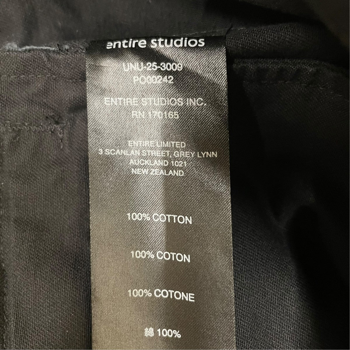 25AWBARREN CARGOカーゴパンツUNU-25-3009-BLXS