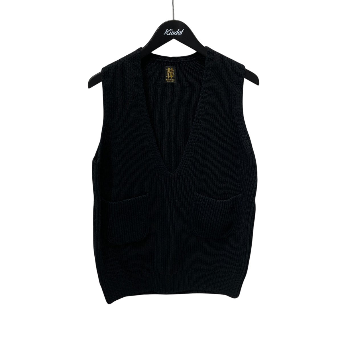 V NECK BIG VESTニットベストBN-22SL-003