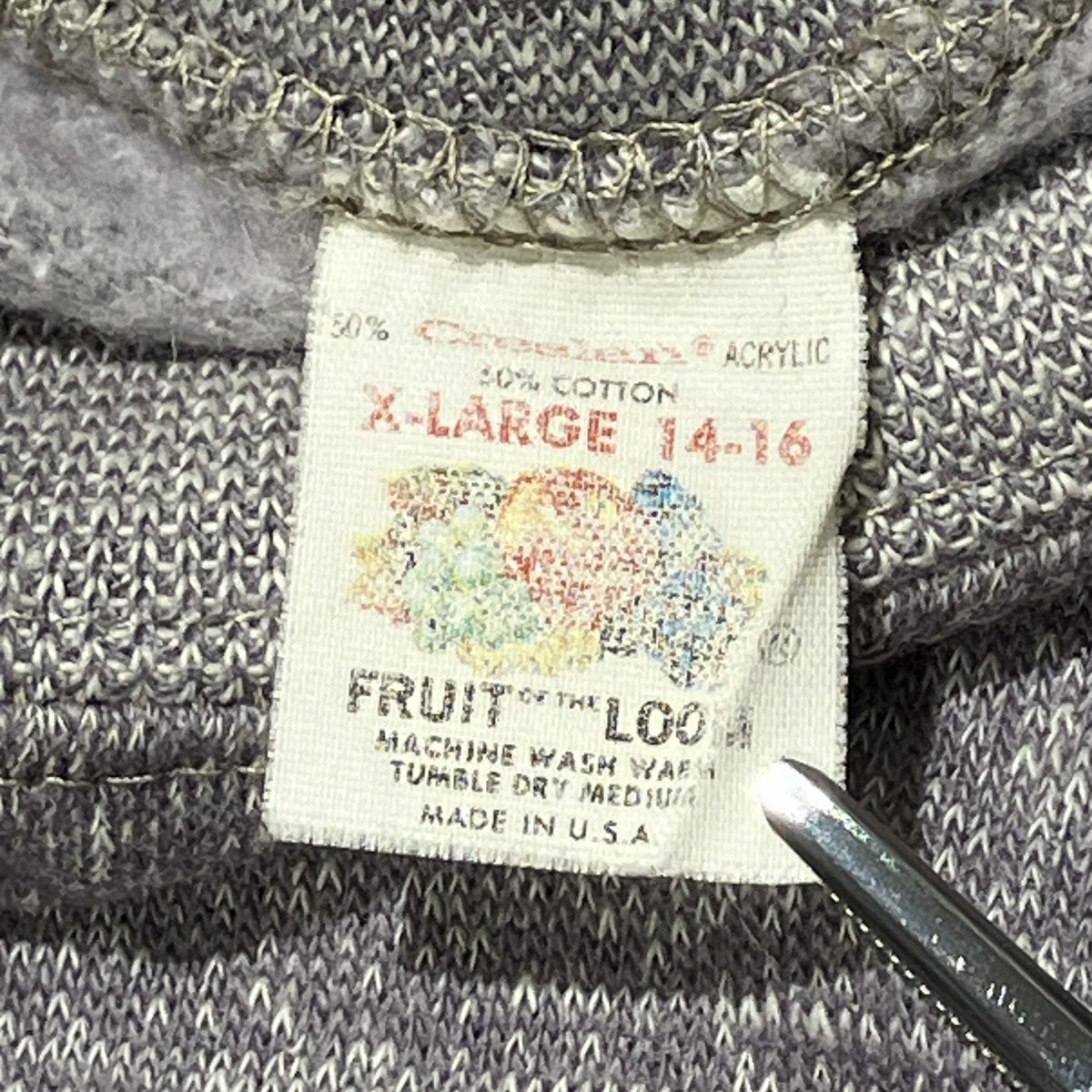 FRUIT OF THE LOOM USA製 ゴマ塩長袖スウェット