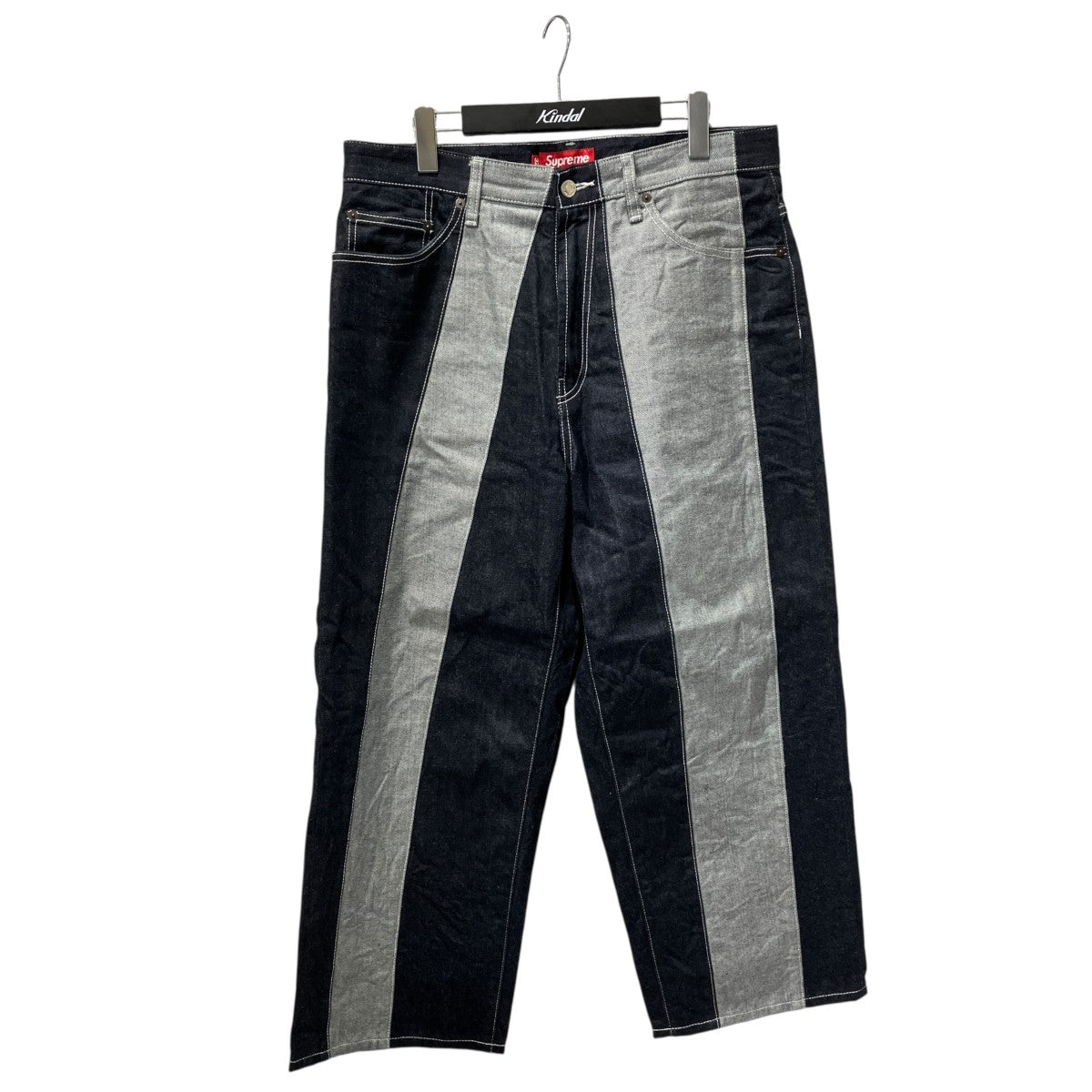 PANELED STRIPE BAGGY JEANデニムパンツ