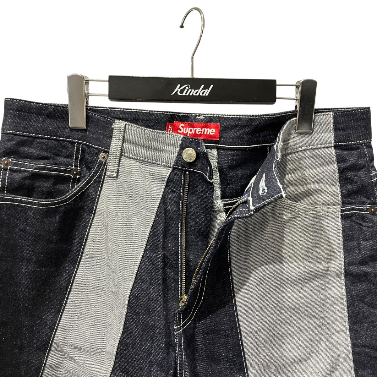 PANELED STRIPE BAGGY JEANデニムパンツ