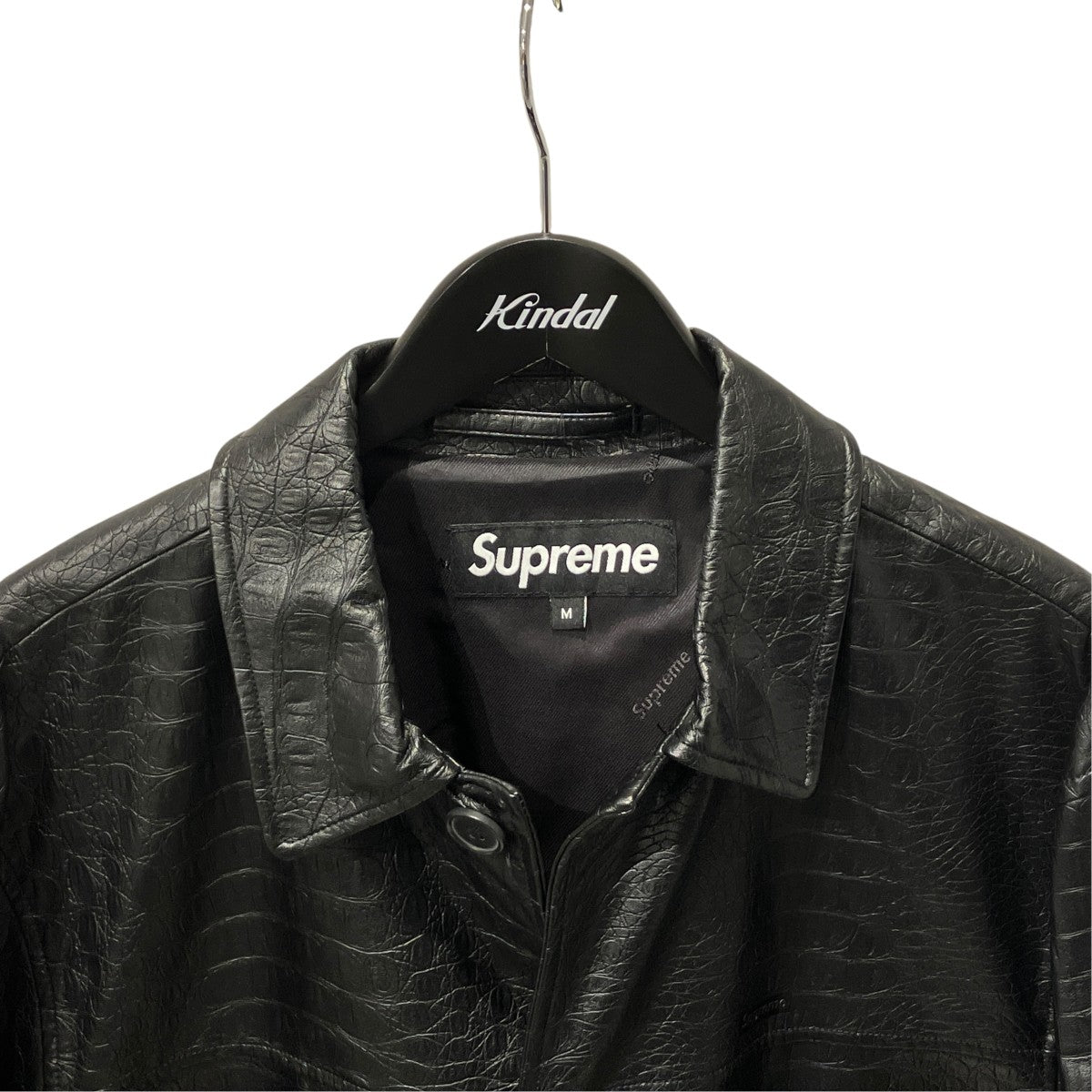 22SSFaux Croc Car CoatレザージャケットSUPPTL007