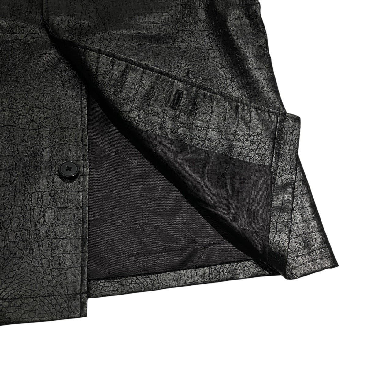 22SSFaux Croc Car CoatレザージャケットSUPPTL007