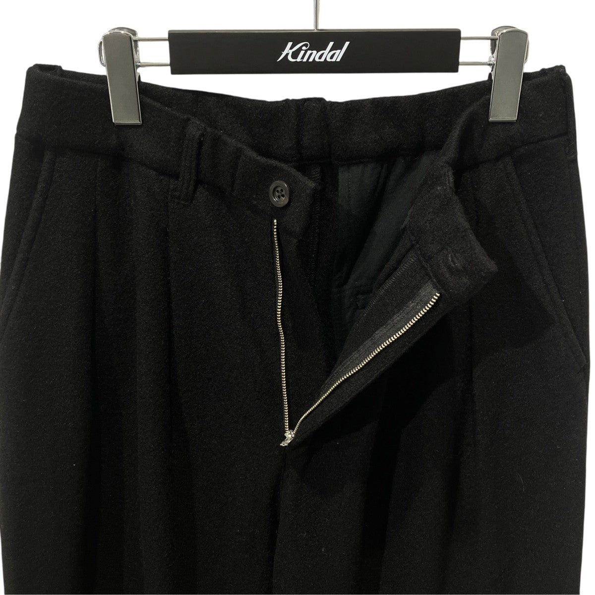 ANCELLM 24AWWOOL WIDE EASY TUCK SLACKSワイドパンツANC-PT52-B 古着・中古-3枚目のアイテム画像