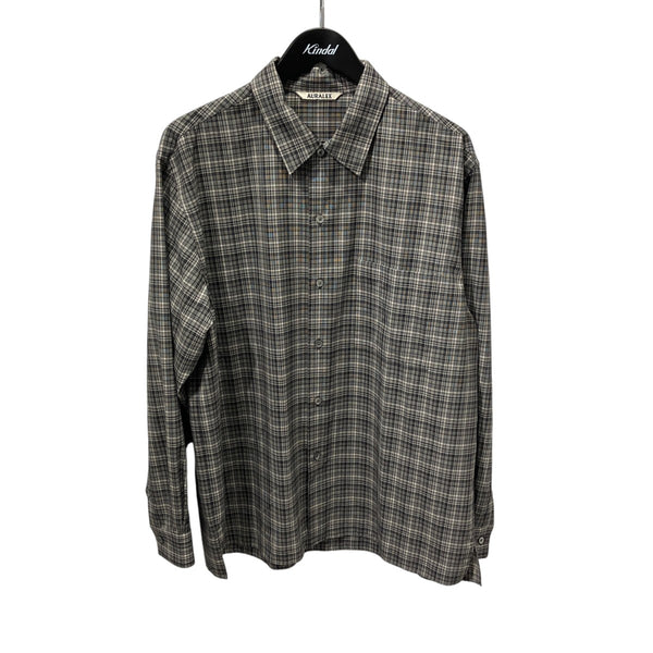 AURALEE(オーラリー) 21SSWASHABLE SUPER LIGHT WOOL CHECK SHIRTS長袖