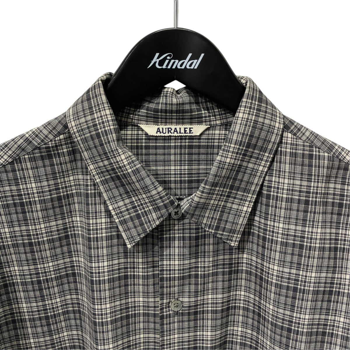21SSWASHABLE SUPER LIGHT WOOL CHECK SHIRTS長袖チェックシャツA21SS01LC