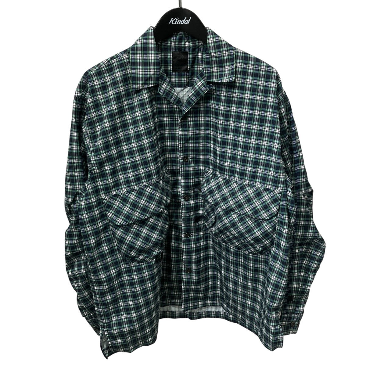 Tech New Angler`s Open Collar Shirts Ｌ SチェックチェックシャツBE-90022